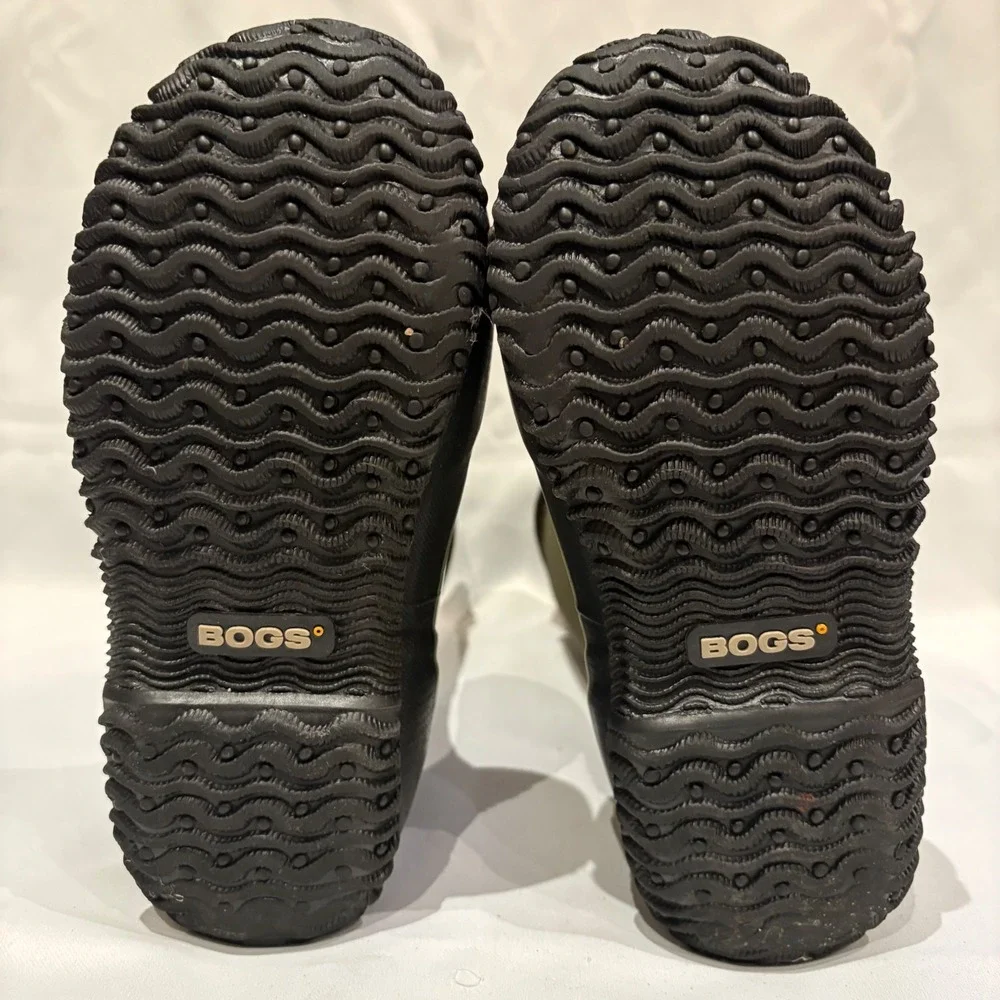 Bogs Classic High Spider Boots Kids 3 Olive Green Waterproof Insulated Rain Snow